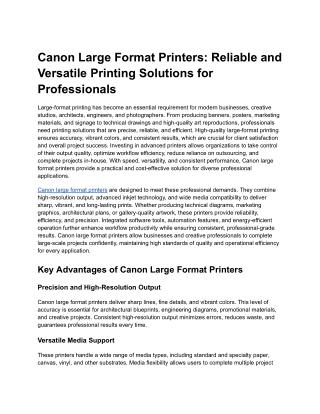 Canon Large Format Printers