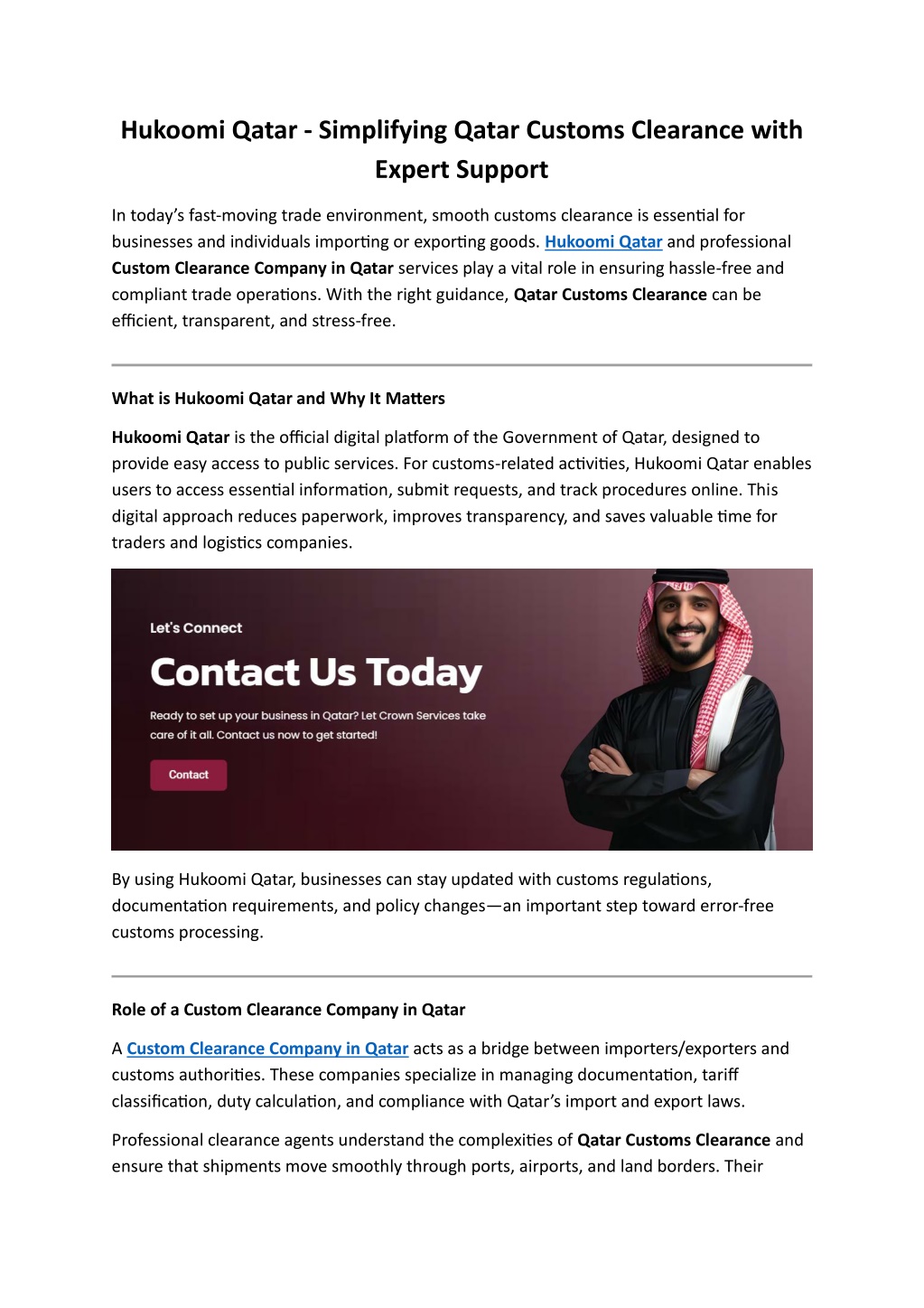 PPT - Hukoomi Qatar - Simplifying Qatar Customs Clearance with Expert ...