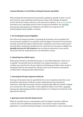 Common Mistakes to Avoid When Getting Documents Apostilled