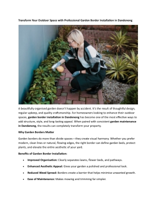 Transform   Your Outdoor Space with Professional Garden Border Installation in Dandenong
