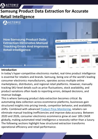 Samsung Product Data Extraction for Accurate Retail Intelligence
