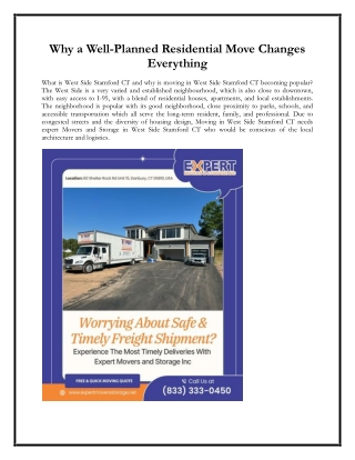 why a well planned residential move changes