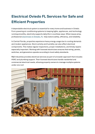electrical oviedo fl services for safe