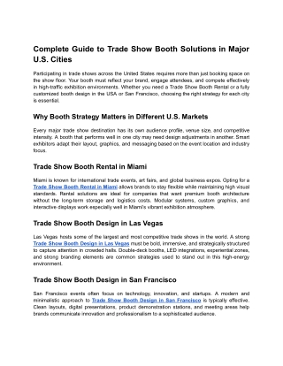 Complete Guide to Trade Show Booth Solutions