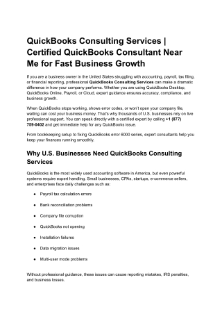 QuickBooks Consulting Services | Certified QuickBooks Consultant Near Me