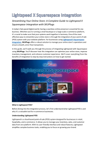 Lightspeed X Squarespace Integration