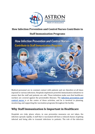 How Infection Prevention and Control Nurses Contribute to Staff Immunization Programs