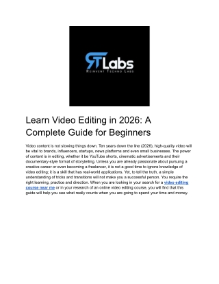 Learn Video Editing in 2026_ A Complete Guide for Beginners