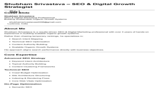 Shubham Srivastava | SEO & Digital Marketing Professional