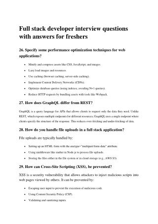 Full stack developer interview questions with answers for freshers Part2_Credo Systemz
