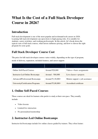 What Is the Cost of a Full Stack Developer Course in 2026_Credo Systemz