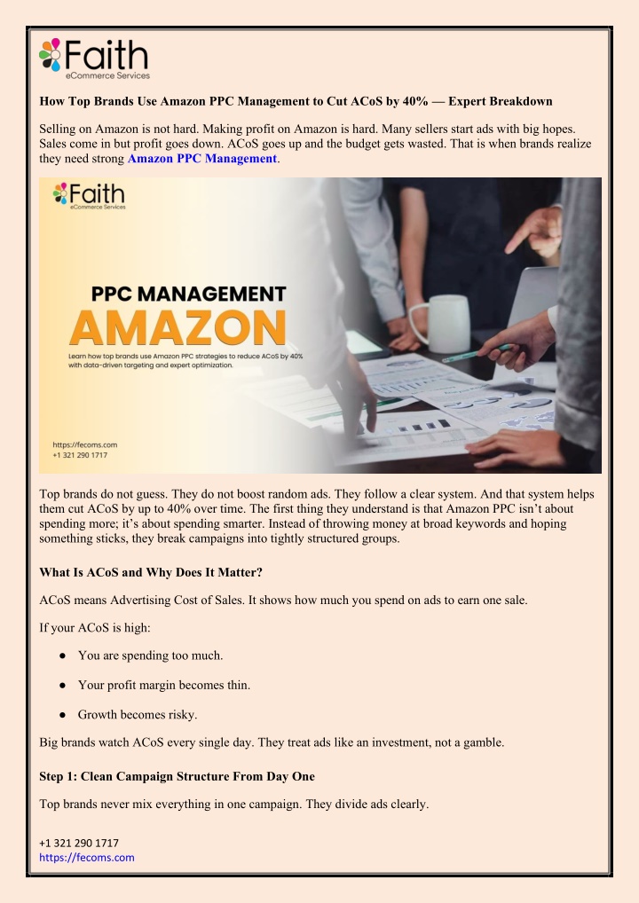 PPT - How Top Brands Use Amazon PPC Management to Cut ACoS by 40% ...