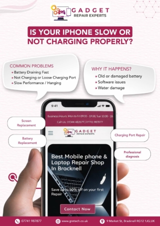 iPhone Repair Bracknell | Is Your iPhone Slow or Not Charging Properly?