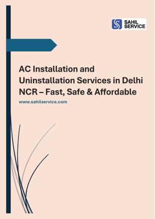 AC Installation and Uninstallation Services in Delhi