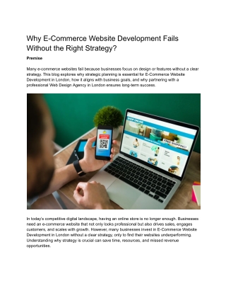 Why E-Commerce Website Development Fails Without the Right Strategy