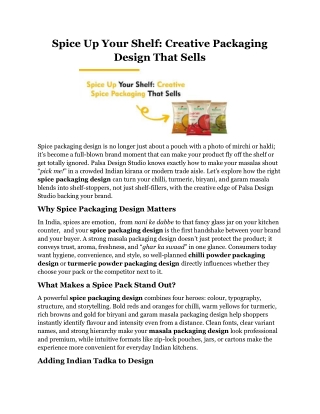 Spice Up Your Shelf Creative Packaging Design That Sells