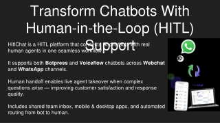 Voiceflow Webchat Human Handoff System
