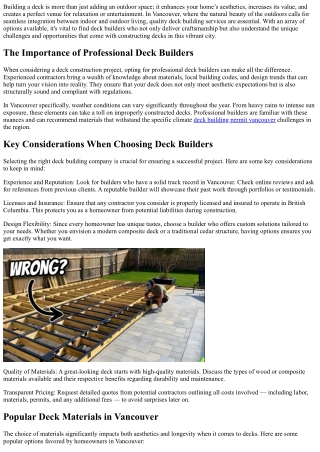 Quality Deck Building Services in Vancouver You Can Trust