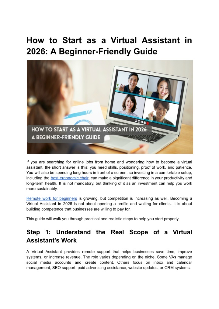 PPT - How to Start as a Virtual Assistant in 2026_ A Beginner-Friendly ...