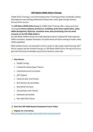 sap native hana online training