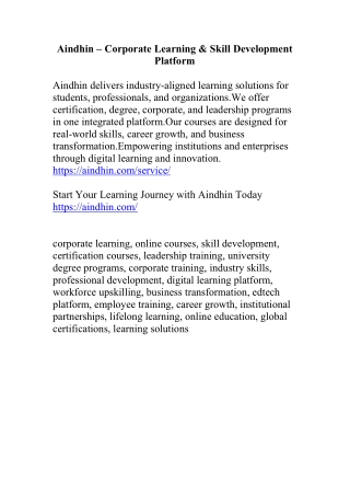 Aindhin – Corporate Learning