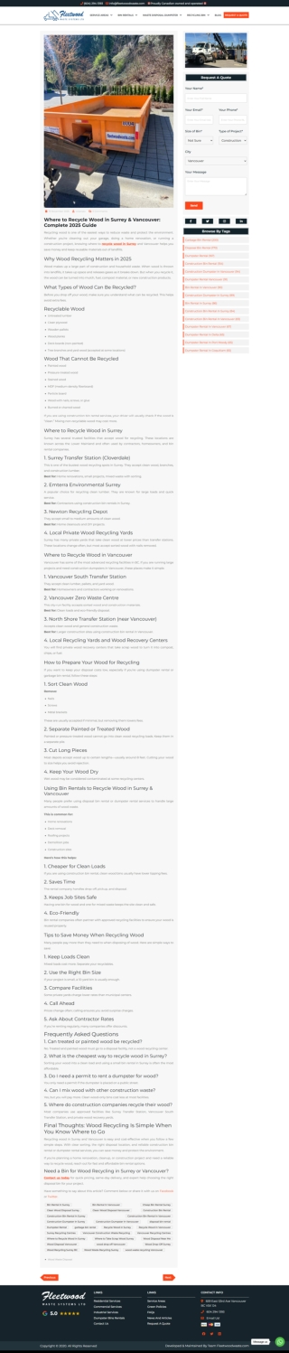 Where to Recycle Wood in Surrey & Vancouver Complete 2025 Guide