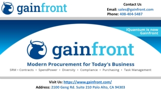 ML Procurement Software Solution | Gainfront