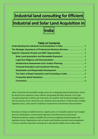 Industrial land consulting for Efficient Industrial and Solar Land Acquisition in Indi1