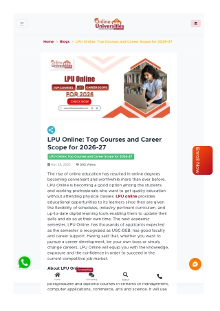 LPU Online: Top Courses and Career Scope for 2026-27