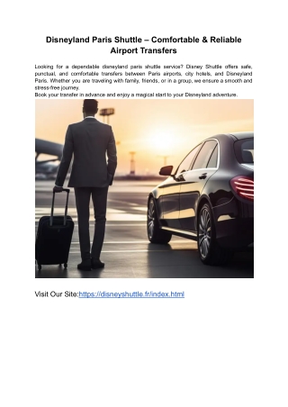 Disneyland Paris Shuttle – Comfortable & Reliable Airport Transfers