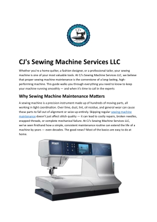 How Sewing Machine Maintenance Improves Stitch Quality