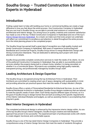 Construction Company In Hyderabad