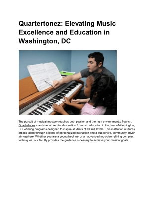 Quartertonez: Elevating Music Excellence and Education in Washington, DC