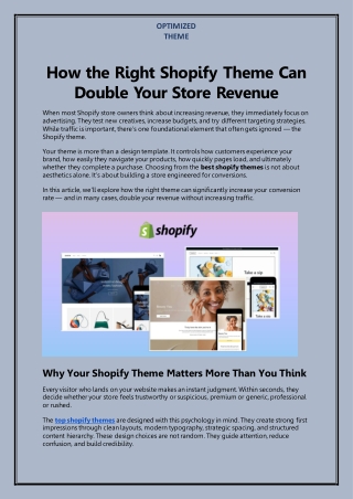 How the Right Shopify Theme Can Double Your Store Revenue