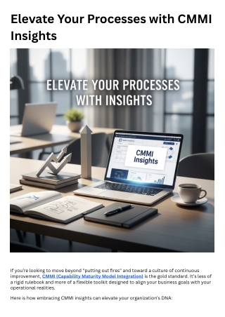 Elevate Your Processes with CMMI Insights