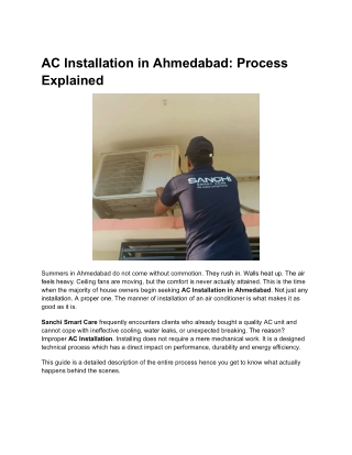 AC Installation in Ahmedabad_ Process Explained
