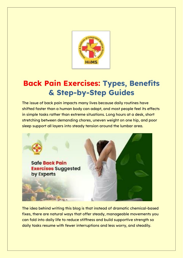 PPT - Back Pain Exercises_ Types, Benefits & Step-by-Step Guide ...