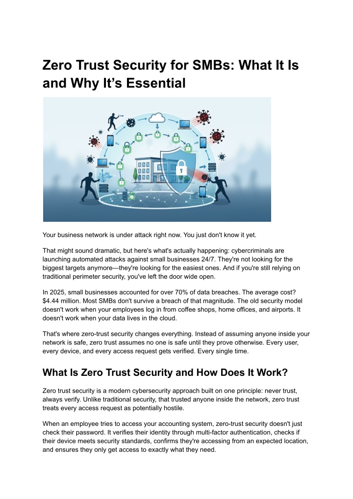 PPT - Zero Trust Security for SMBs: What It Is and Why It’s Essential ...