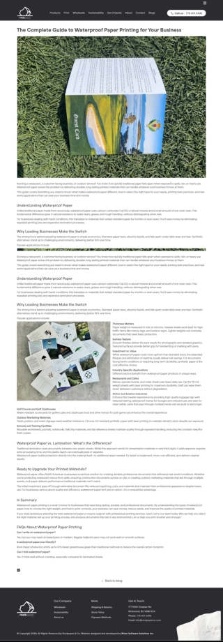 The Complete Guide to Waterproof Paper Printing for Your Business