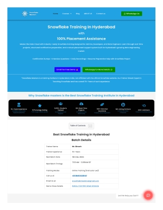 Snowflake Training in Hyderabad | Certification & Placement
