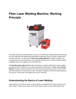 fiber laser welding machine working principle