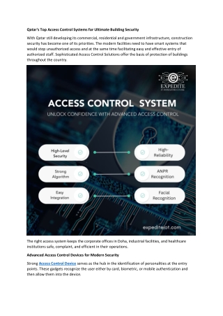 Qatar's Top Access Control Systems for Ultimate Building Security