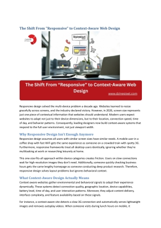 The Shift From Responsive to Context-Aware Web Design