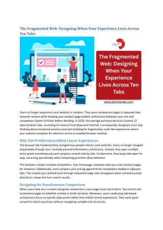 The Fragmented Web Designing When Your Experience Lives Across Ten Tabs