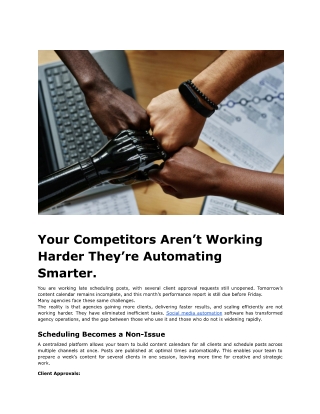 Your Competitors Aren’t Working Harder. They’re Automating Smarter.