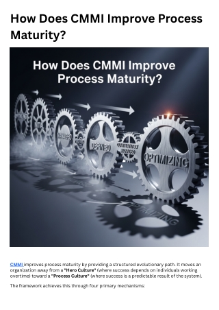 How Does CMMI Improve Process Maturity