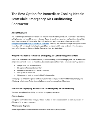 Emergency Air Conditioning Contractor Scottsdale
