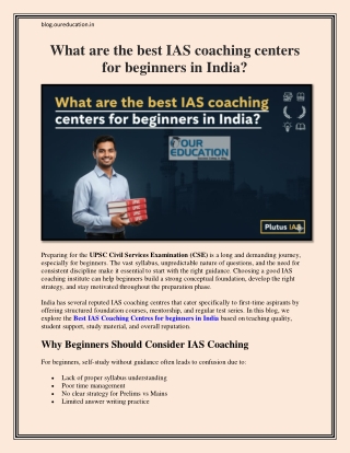 What are the best IAS coaching centers for beginners in India