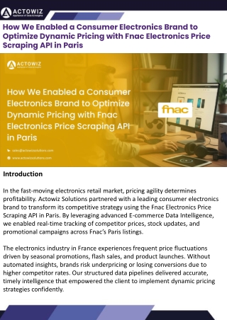 Fnac Electronics Price Scraping API in Paris