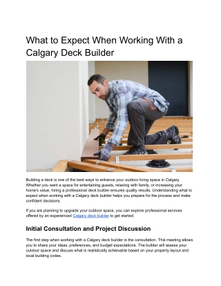 What to Expect When Working With a Calgary Deck Builder